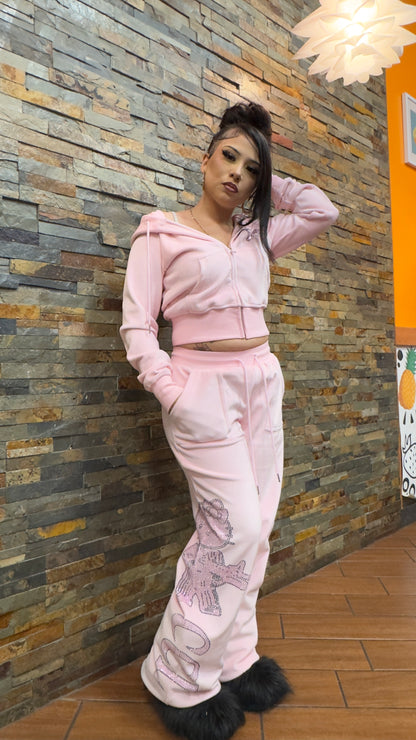 Hello Kitty PINK rhinestone SET